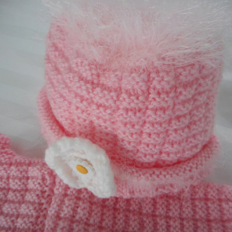Baby Pink Sweater Hand Knit Pink Sweater Set Etsy