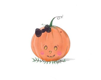 Printable Cute Pumpkin Illustration