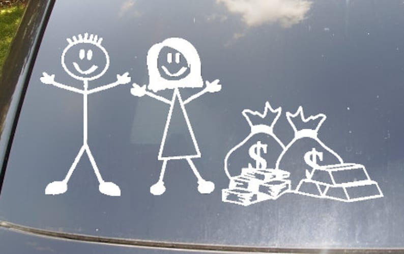 No Kids...Just Money Family Car Sticker image 1