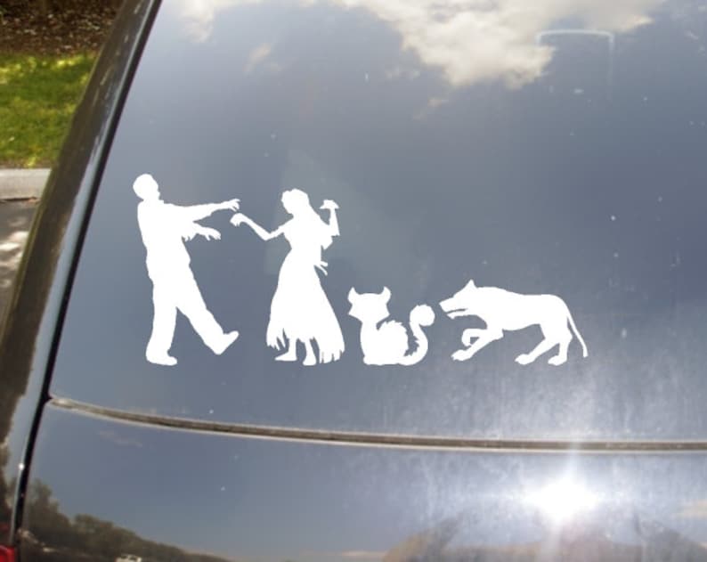 Zombie Family Car Sticker Set of 4 Etsy