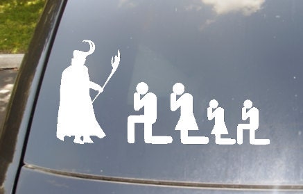 Kneel Before Loki Family Car Sticker Set of 4