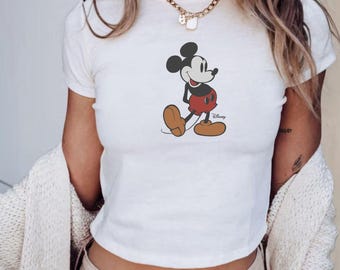 Retro Mickey Disney Baby Tee, Classic Mickey Baby Tee, Y2k 90s Style Mickey Mouse Tee, Mickey T-shirt, Mickey Disney Top
