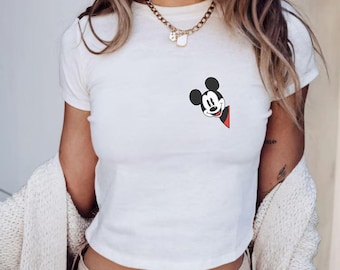 Retro Mickey Disney Baby Tee, Classic Mickey Baby Tee, Y2k 90s Style Mickey Mouse Tee, Mickey T-shirt, Mickey Disney Top