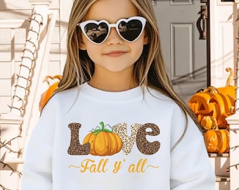 Happy Fall Yall Sweatshirt, Fall Pumpkin Sweatshirt, Thanksgiving Sweatshirt, Women Fall Crewneck, Cute Thanksgiving Gift, Autumn Sweatshirt