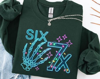 67 Christmas Lights Sweatshirt, Six Seven Holiday Shirt, Funny Festive Christmas Sweatshirt, Red Green Xmas Sweatshirt, Holiday Gift Hoodie