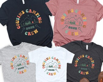Cousin Camping Crew 2025 Shirt, Family Summer Campfire Shirt, Matching Cousin Camp Shirt, Camping Crew Shirt, Kids Outdoor Adventure Shirt