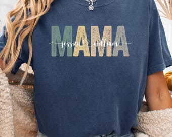 Comfort Colors® Custom Mama Shirt: Personalized Mom T-shirt With Children Names