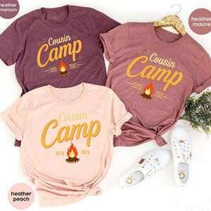 Cousin Camp 2025 Shirt, Family Summer Campfire Shirt, Matching Cousin Camp Shirt, Camping Trip Shirt, Kids Outdoor Adventure Shirt for Him