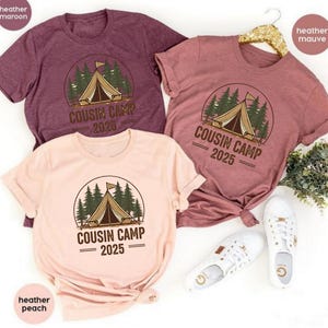 Cousin Camp 2025 Shirt, Family Summer Campfire Shirt, Matching Cousin Camp Shirt, Camping Trip Shirt, Kids Outdoor Adventure Shirt for Him