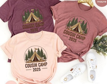Cousin Camp 2025 Shirt, Family Summer Campfire Shirt, Matching Cousin Camp Shirt, Camping Trip Shirt, Kids Outdoor Adventure Shirt for Him