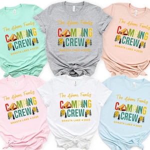 Custom Camping Crew 2025 Shirt, Family Camping Tee, Matching Camping Tees, Girls Camping, Family Trip, Girls Vacation, Campfire T-shirt
