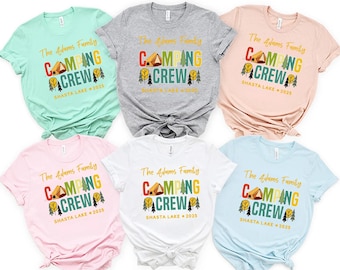 Custom Camping Crew 2025 Shirt, Family Camping Tee, Matching Camping Tees, Girls Camping, Family Trip, Girls Vacation, Campfire T-shirt