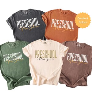 Comfort Colors Teacher Shirt, Pre K Teacher Shirt, Preschool Shirt, Back to School Shirt, Pre-K Dream Team Custom Teacher Appreciation Tee