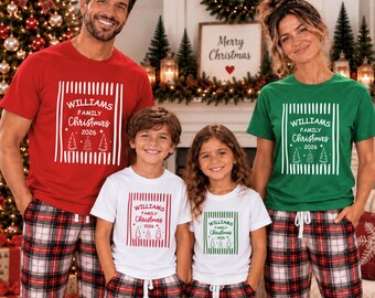 Custom Family Christmas Shirts, Matching Christmas 2026 Group TShirts, Personalized Christmas Shirt with Name, Xmas Holiday