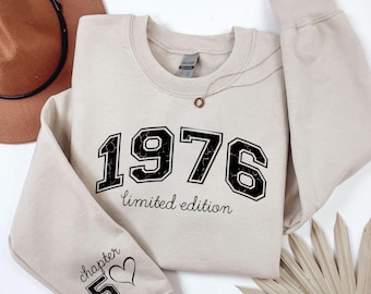 Custom 50th Birthday Sweatshirt, Personalized Limited Edition 1976 Hoodie, Custom Birthday 1976 Year Number Shirt, 50th Birthday Gift