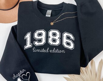 Custom 40th Birthday Sweatshirt, Personalized Limited Edition 1986 Hoodie, Custom Birthday Year Shirt