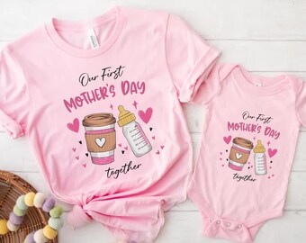 First Mothers Day Shirt 2026 Mom Baby TShirt 1st Mothers Day Shirts Mommy And Me Shirt Mother Daughter Mom Girl Baby Shirt Mama Mini Shirt