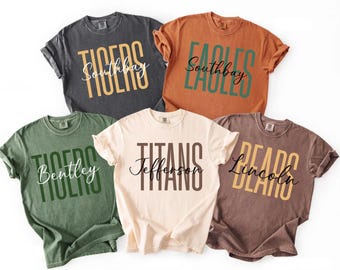 Custom School Mascot Sweatshirt, Personalize Team Spirit Shirt, Game Day Outfit, Cheer Mascot Shirt, Girly Mascot Shirt, Back To School Gift