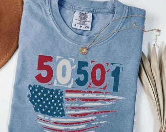 Comfort Colors® 50501 Patriotic American Flag Shirt, 50 Protests 50 States 1 Movement Tee, Political Activist Apparel, Anti Trump Resistance