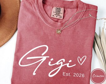 Gigi Est Shirt, Mothers Day Gift For Grandma, New Nana Announcement, Granny Shirt, Gigi Gift, Mimi Shirt, Nonny Shirt, Grammy Shirt
