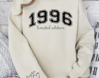 Custom 30th Birthday Sweatshirt, Personalized Limited Edition 1996 Hoodie, Custom Birthday Year Shirt