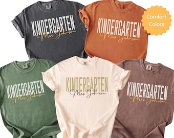 Comfort Colors Teacher Shirt, Kindergarten Teacher Shirt, Kindergarten Shirt, Back to School Shirt, Custom Teacher Appreciation Tee
