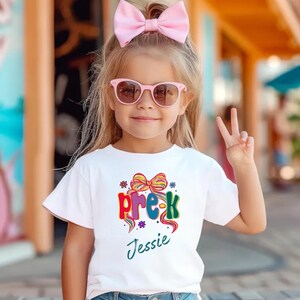 Custom Kids Name Back To School Pre-K Shirt, Personalized Preppy Pre-K Shirt, Elementary Shirt, First Day Of School Shirt
