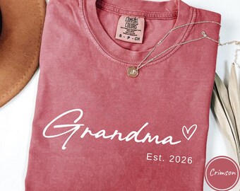 Grandma Est Shirt, Mothers Day Gift For Grandma, New Nana Announcement, Granny Shirt, Gigi Gift, Mimi Shirt, Nonny Shirt, Grammy Shirt