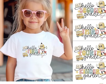 First Grade Shirt, Second Grade Tee, Third Grade Shirt, Kindergarten T-shirt,  Fourth Grade, Fifth Grade, Back to School shirt, 1st day Tee