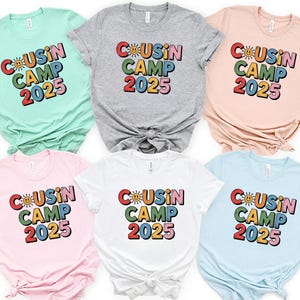 Cousin Camp 2025 Shirt, Family Summer Campfire Shirt, Matching Cousin Camp Shirt, Camping Trip Shirt, Kids Outdoor Adventure Shirt for Him