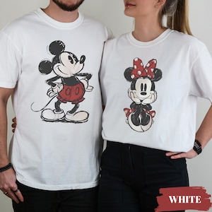 Comfort Colors® Retro Mickey Mouse Shirt, Vintage Minnie Mouse Tshirt, Disney Couple Shirts, Disney Family Matching Tees image 4