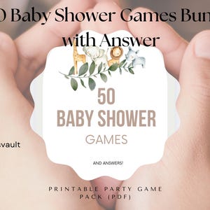 50 Baby Shower Games Bundle with Answers | Printable Party Game Pack (PDF)