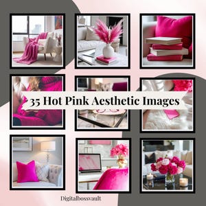 35 felroze esthetische afbeeldingen | Canvassjabloon met PLR Suite | Bewerkbare anonieme inhoud voor Instagram, rollen en Pinterest