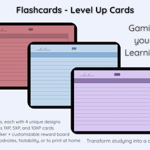 Cartes mnémotechniques de niveau supérieur – Gamifiez votre apprentissage | Flashcards imprimables ou numériques