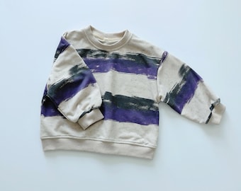 Brushstroke Stripe Sweatshirt, Sweatshirt for kids, Toddler crewneck