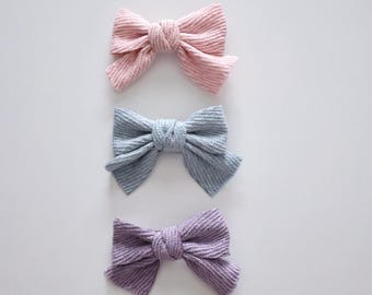 Textured Fabric Bow Hair Clips, Gift for girls, Birthday gifts, Girl hair accessories