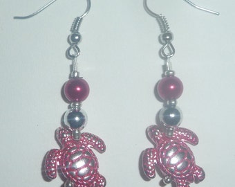 Red Turtle Earrings