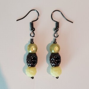 Yellow Floral Earrings - Yellow and Silver