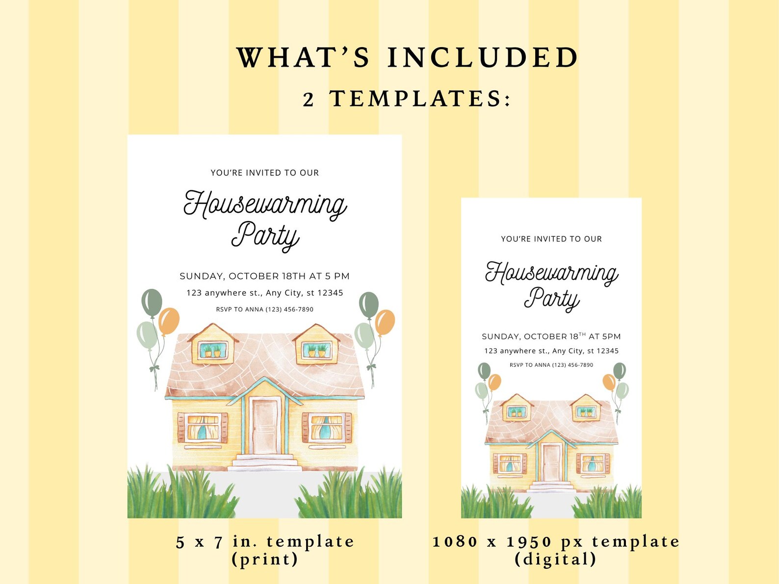 Editable Housewarming Invitation Template: Canva Digital Invite (5x7 ...