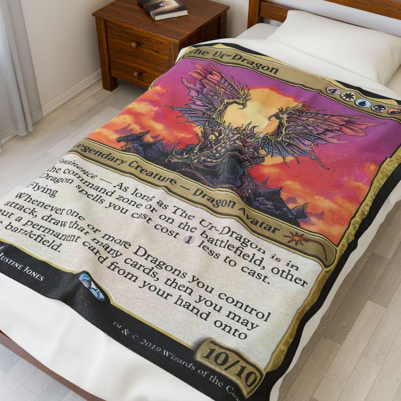 The Ur Dragon Blanket- 50" x 60" - Magic The Gathering image 1