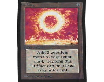 Sol Ring Blanket MTG Inspired Throw Gamer Gift 30x40 50x60 60x80 | Magic-Themed Fleece Couch Bed Sofa Decor | Mana Vault Cards Exclusive