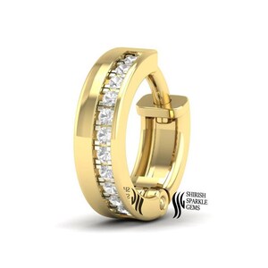 18k gold diamond nose ring, natural diamond ear piercing helix conch daith cartilage labret hoop, ear hoop jewelery, piercing hoop jewelry