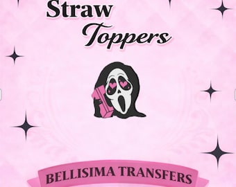 Horror Ghost Straw Topper | Stanley Cup Straw Cover | Glitter Straw Topper | Cute Stanley Accessories