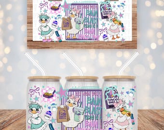Taco Lover UV DTF Wrap for 16oz Libbey Glass, Funny Duck Cup Wrap, Fast Food Inspired Cup Decal, Cute Aesthetic Tumbler Wrap, Ready to Apply