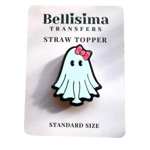 Coquette Ghost  3D Printed Straw Topper, Fits Standard 16oz Straws , Straw Charms, Cup Accessories