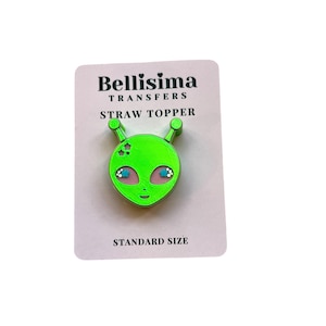 Süßer Alien 3D Gedruckter Stroh Topper, Passend für Standard & 40 Unzen Strohhalme, Strohanhänger, Cup Zubehör