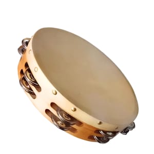 Personalized Wooden Tambourine: Custom Engraved Wedding Favors