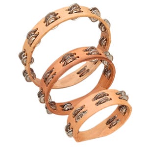 Handmade Willow Wood Headless Tambourine Set: Stainless Steel Jingles