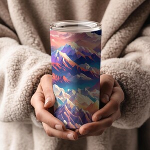 Mountain Lover 20oz Tumbler Adventure Gift for Hikers Nature Lover's Drinkware Mountain View Tumbler Colorful Outdoor Travel Mug for Her Him