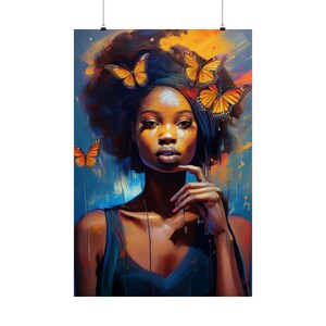 Butterfly Woman Art Print: Black Girl Magic, Giclée Archival Paper